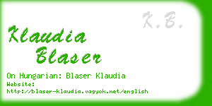 klaudia blaser business card